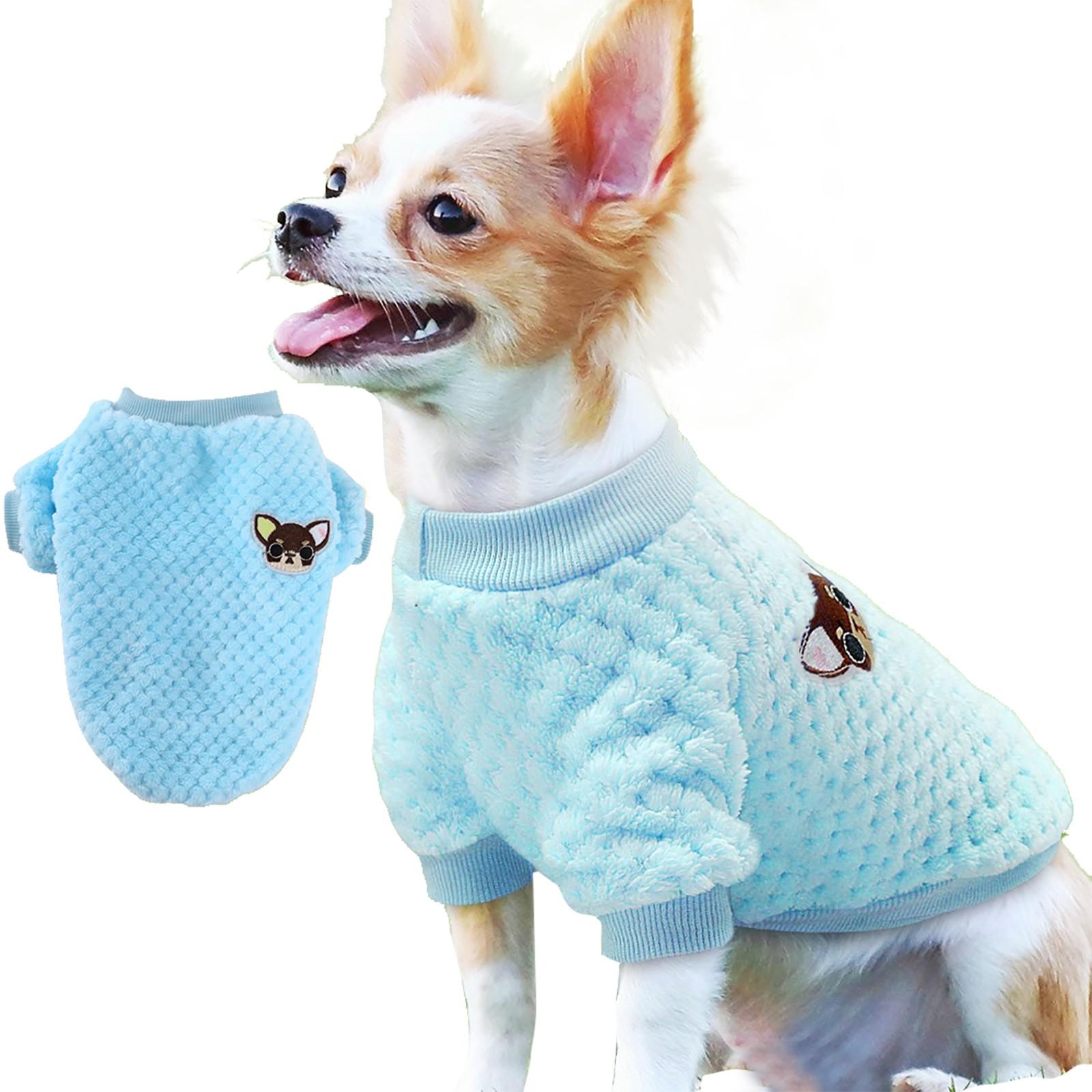 Cartoon Pet Clothes Dog Warm Transfiguration Winter M синий