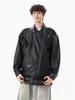 Men's Oversized PU Leather Jacket - Korean Style, Autumn/Winter Motorcycle Cool Scoundrel Design