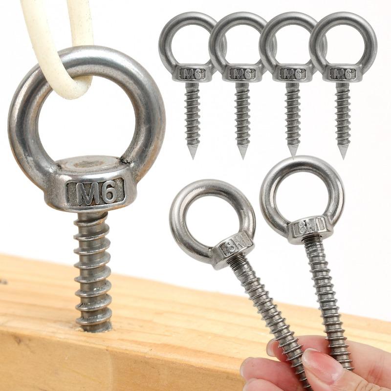 10/1Pcs Stainless Steel Eye Nut Self Tapping Screw Sheep Eye Round Ring for Equipment Manufacturing Accessories M4 M5 M6 M8