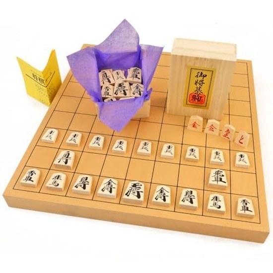 Shogi Set Shin Kei 1-Sun Tabletop Board Wooden Birch High-Quality Pusher Pieces Shogi-ya Mini Tsubaki Oil