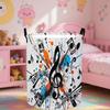 Graffiti Music Note Print Foldable Laundry Basket Collapsible Storage Bin for Kids Bedroom Home Organizer Clothes Toy Container