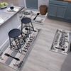3-Piece Kitchen Rug Set Machine Washable Kitchen Anti-Slip Suitable for Kitchen Rugs and Mats Ideal for Kitchen Use