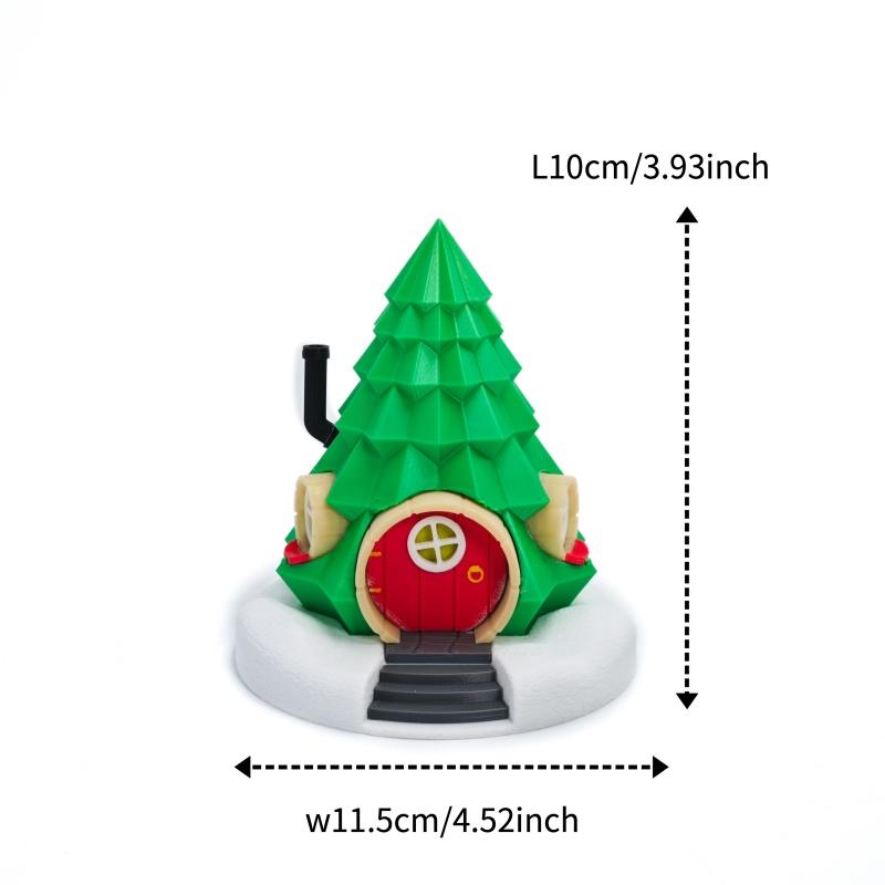 

Creative 3D Printing Christmas Candle Cottage Model Set DIY Miniature Model Holiday Home Office Desk Decoration Ornament