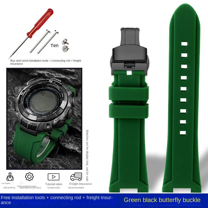Pro Casio PRG-240 PRG-130Y/T PRW-1500 PRG-130 Pryskyřice Silikon Konkávní Gumový Řemínek na Hodinky s Nářadím Sportovní Řemínek Příslušenství