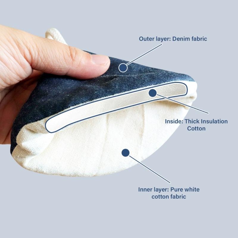 Heatproof Denims Triangular Pot Handle Cover Protectors Heat Insulated Skillets Pan Lid Grip Anti Scalding Oven Mitt