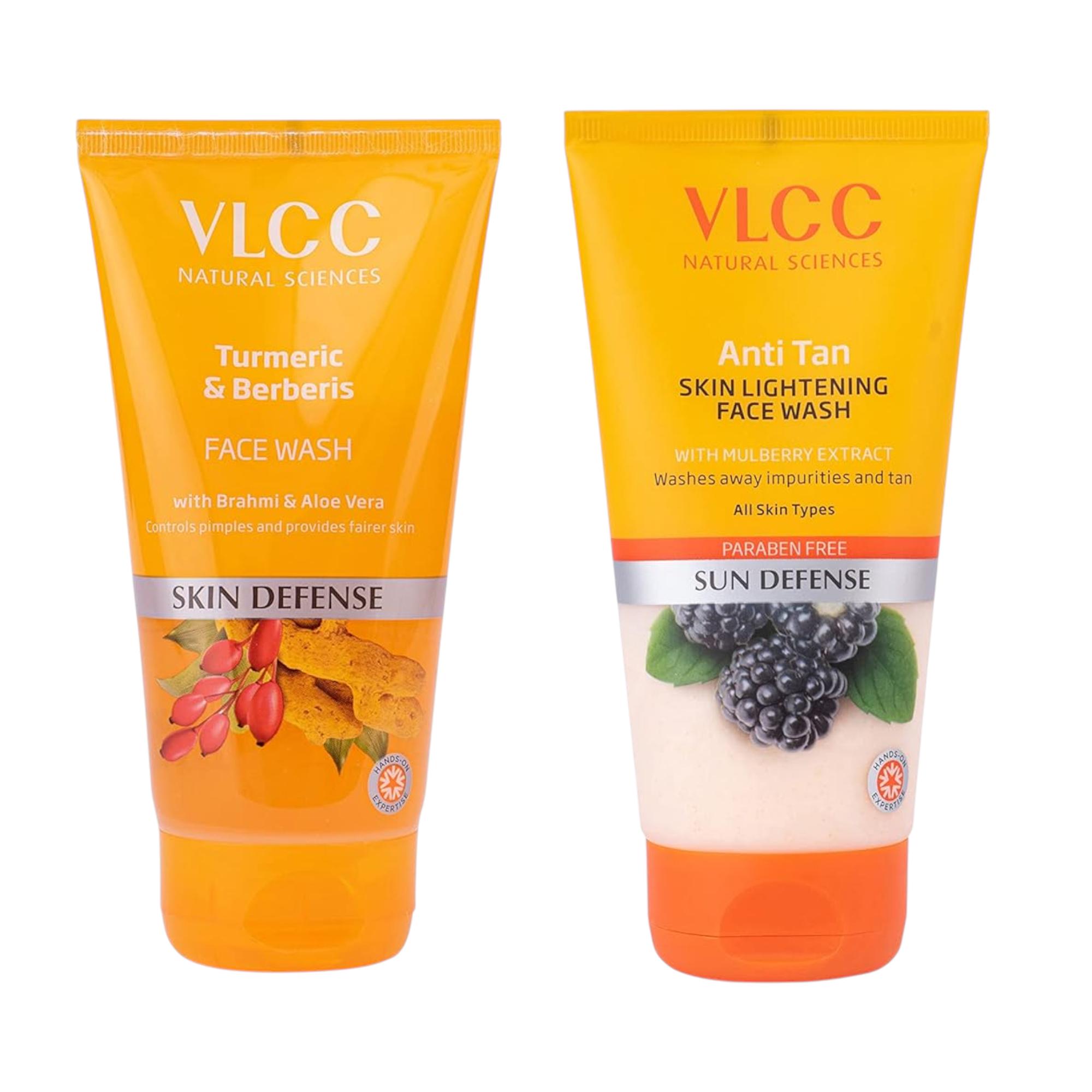 

VLCC Turmeric & Berberis Face Wash 150ml Pack of 2 Anti Tan Skin Brightening Face Wash with Mulberry Extract