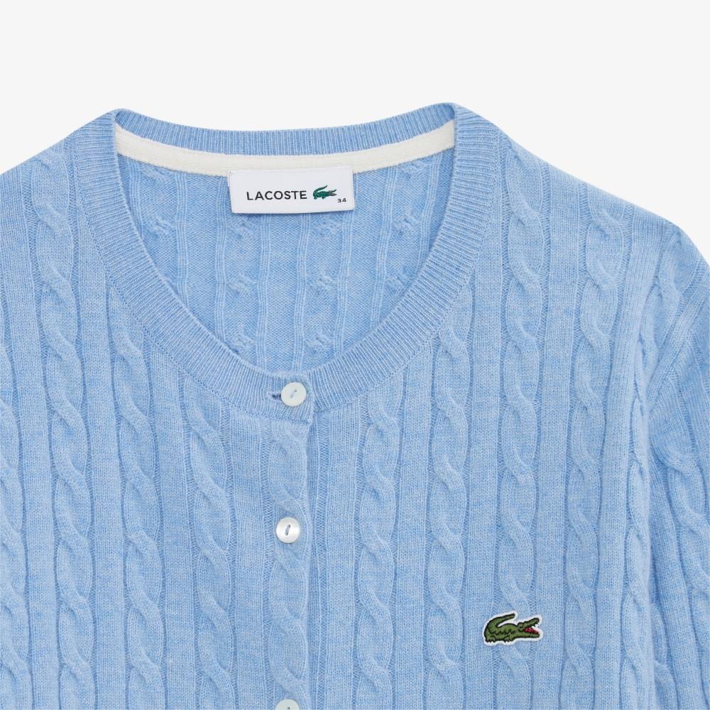 [lacoste] Women's Cable Crew Neck Cardigan AF092E-55NHBP