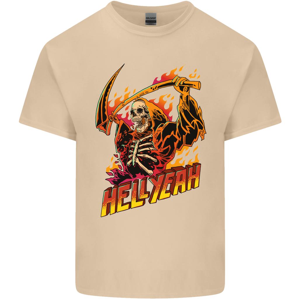 Hell Yeah Grim Reaper Skull Heavy Metal Unisexs Light Cotton TShirt
