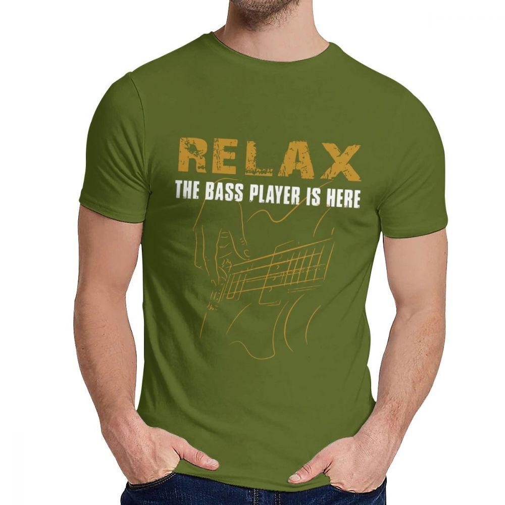 Unisex T Shirt The Bass Player Is Here Electric Guitars Music Tops 100 Cotton Fashion