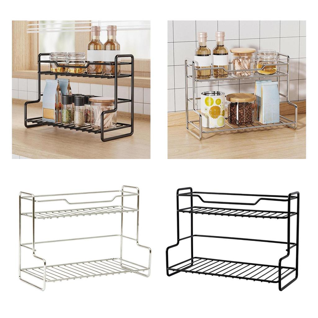 Kitchen Storage Rack Spice Rack Portable Sturdy Multifunction Bathroom Vanity Organizer for Home Tabletop Living Room Kitchen