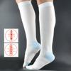 Compression Knee High Socks Varicose Veins Socks with Inspect Toe Hole(White M)