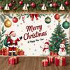 Holiday Banner Green Leaves Merry Christmas Banner Snowman Banner Christmas Theme For Indoor Event New Year Celebration Family