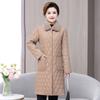 Damen Herbst/Winter Gepolsterte Samt Mittellange Jacke Mittelalterliche Frau Einfarbig Elegant Übergröße Oberbekleidung