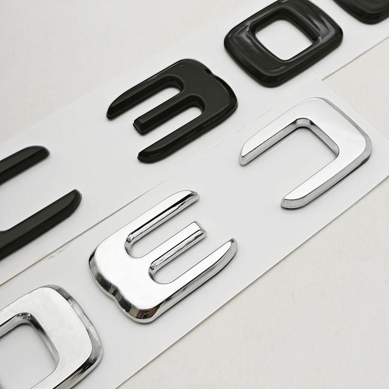 NEW 3D ABS Car Letters Logo C300de Badge Sticker Rear Trunk Emblem Decals For Mercedes Benz C300de W205 Tail Marking Accessories ll1