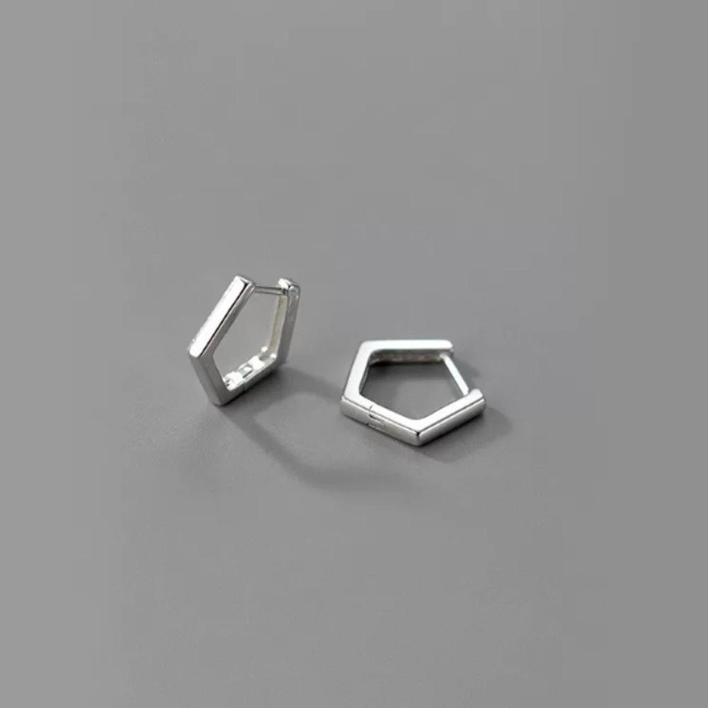 Straight Pin Hexagon Ear Hanger G23 Titanium Earrings New Stud earrings Women