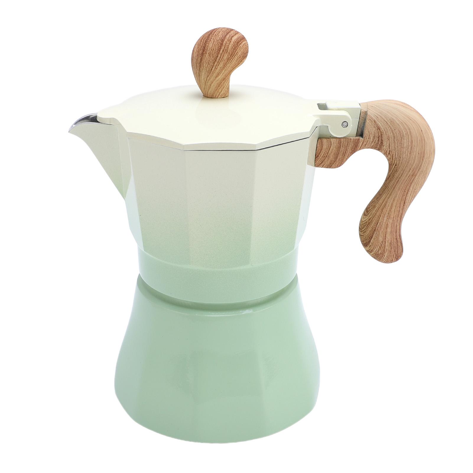 Cafetière Italienne 150ml Cafetière à Soupape Unique avec Distributeur de Café Cuillère Filtre Papier 3 Tasses