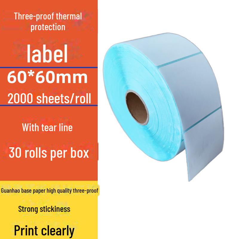 Spot Three-Proof Self-Adhesive Thermal Label Paper for Barcode Printing (100x100mm)