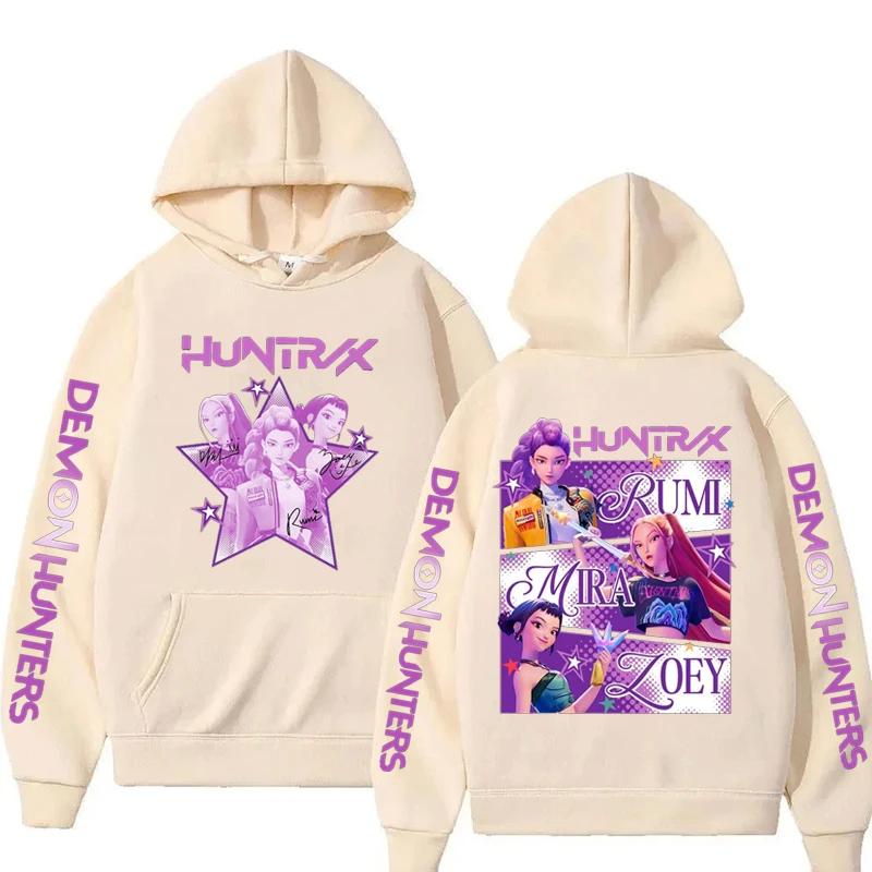Kpop Demon Hunters Fanmerch Mira Rumi Zoey Huntrix Hoodie Harajuku Pullover Tops Man Woman Sweatshirt Fans Gift
