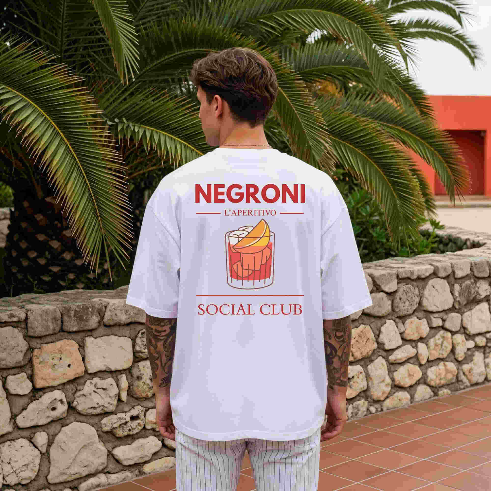 Negroni - Social Club Shirt _ Vintage Italian Cocktail T-shirt Streetwear Trendy Cotton Oversized Unisex Harajuku high quality 4XL