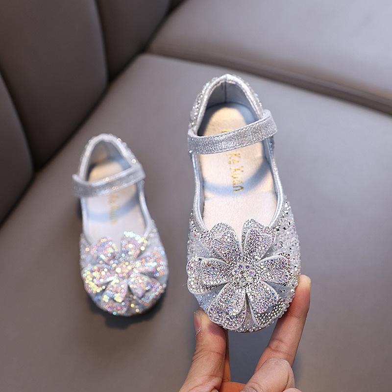 Spring-autumn new style ladylike baby girl girls' princess rhinestone flat shoes, leather shoes, dance performance shoes