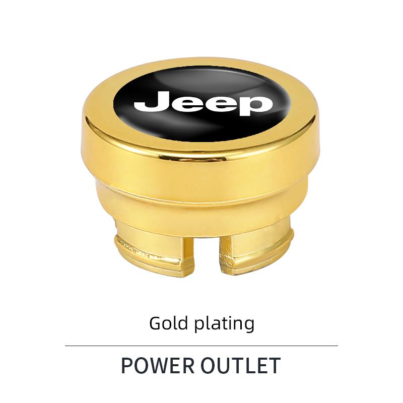 Car Cigarette Lighter Cover Chrome Plated Lighter Plug For Jeep Renegade Wagoneer Avenger Recon Wrangler JK Gladiator Compass