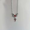 Punk Cross Bat Necklace,Gothic Jewelry,Vampire Accessories,Witchcraft,Blood Cross,Pagan,Vintage,Bat Wings Heart,Choker for Women