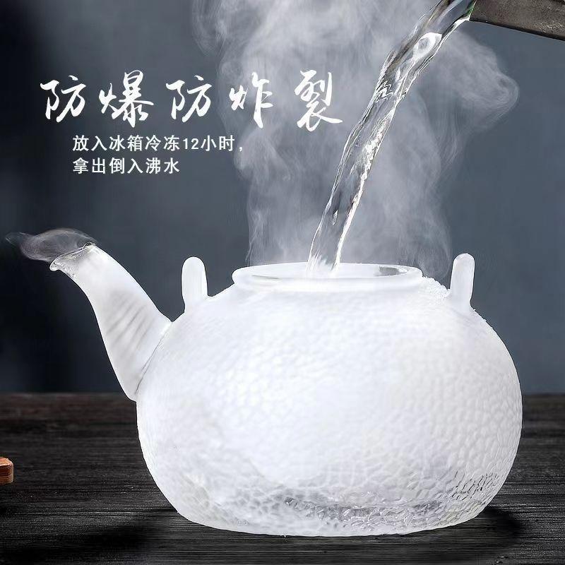 1PCS  Health Boiling Teapot Modern Simplicity Cold Kettle Tea Pot Glass Kettle Steaming Teapot Household Tea Set