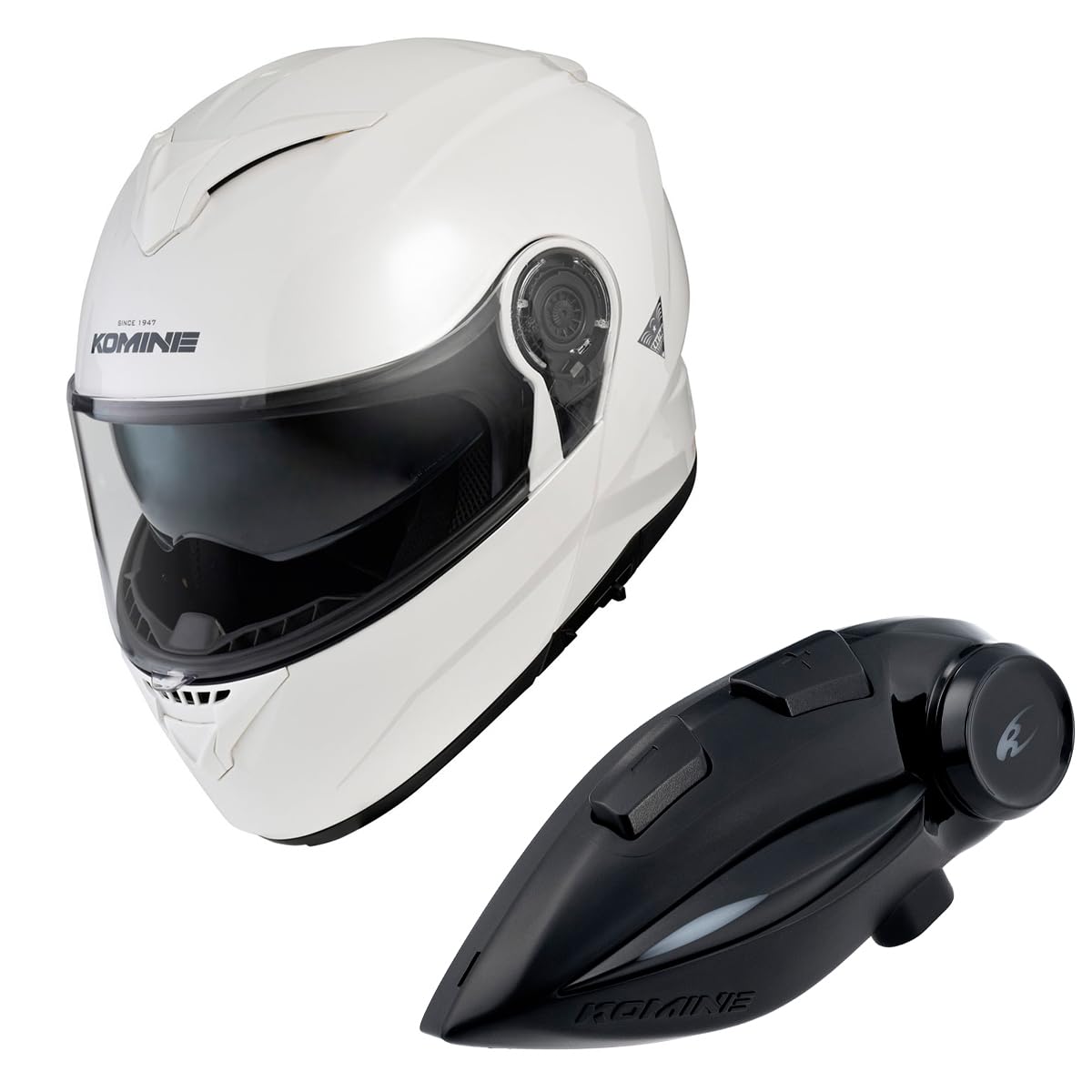 

KOMINE FL System Helmet Motorcycle Intercom Pearl White M HK-171 + KK-902