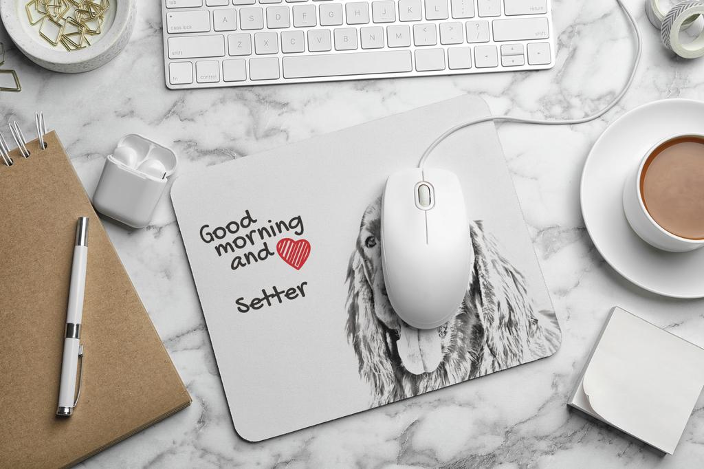 İngiliz Setter, Lawerack, Laverack I - Baskılı mouse pad, kişiselleştirilmiş köpek temalı mouse pad, Art-Dog markasının ofis çalışanları için benzersiz aleti