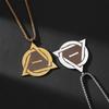 Stylish Triangular Special Symbol Leather Cord Pendant Necklace