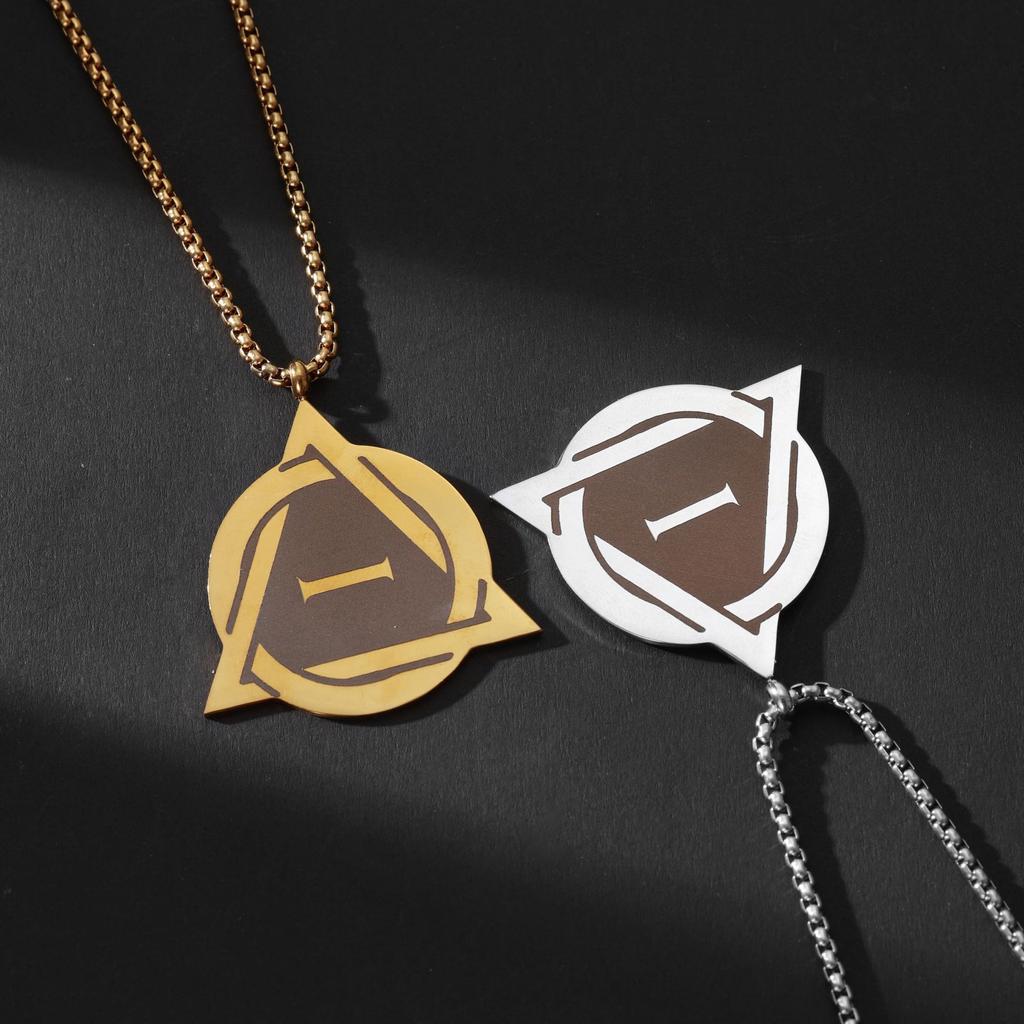 Stylish Triangular Special Symbol Leather Cord Pendant Necklace