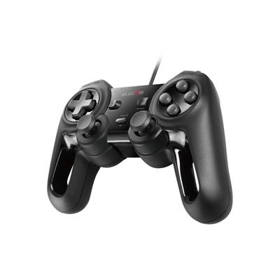 ELECOM USB-Gamepad, 13-Tasten-Vibration, Turbo, hohe Haltbarkeit, Xinput-kompatibel, Monster Hunter Rise: Sunbreak Schwarz