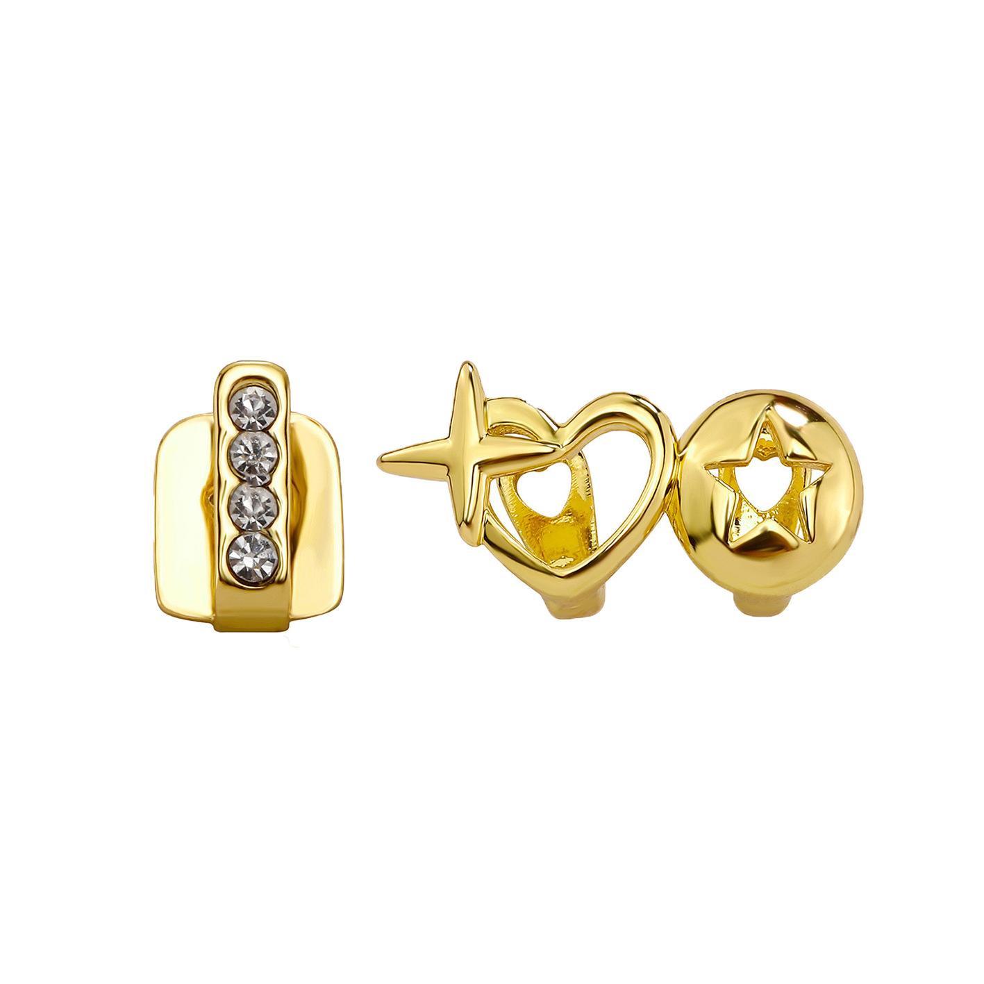 Хит Продаж Zircon Зубы Браслеты Сердце Четырехлистник Гексаграмма Полый Острые Зубы Хэллоуин Персонализированные Зубы Украшения Gold A