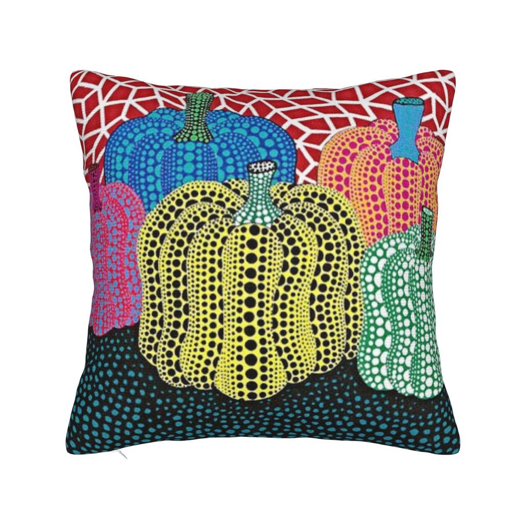 Yayoi Kusama Art Square Pillow Case Polka Aesthetic Cushion Cover Vintage Zippered Decorative Throw Pillow Case Cover for Seat