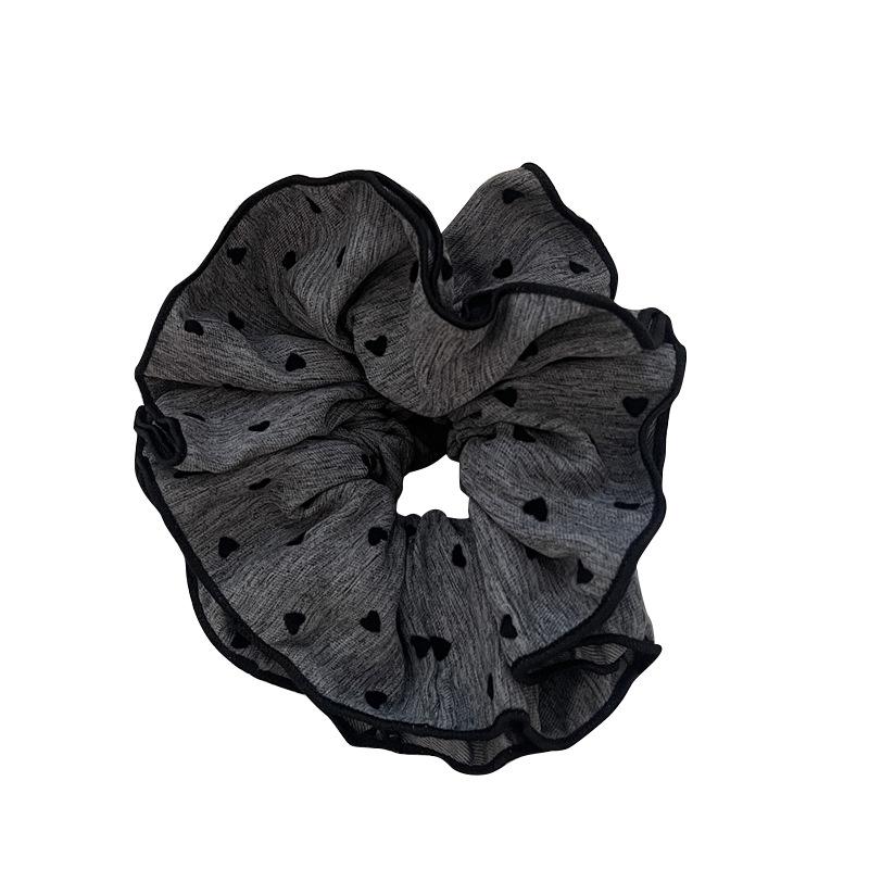 Korean Heart-Shaped Slim Waist Floral Double Layer Hair Tie - Elegant & Versatile Hair Accessory