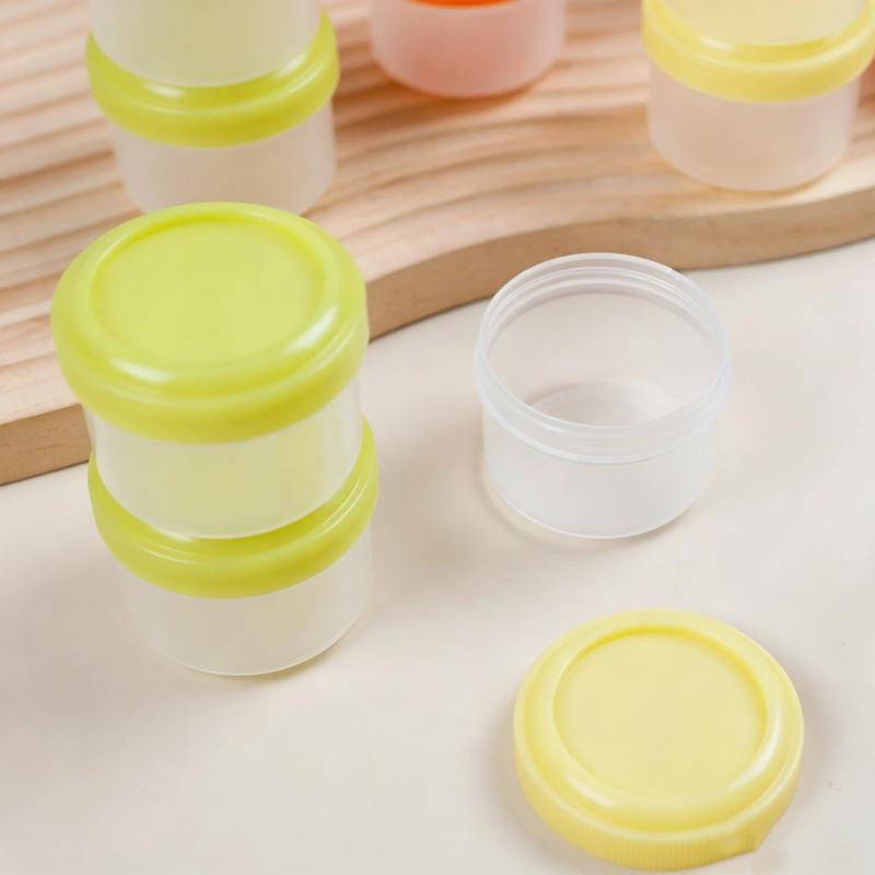 4Pcs Small Stackable PP Mini Storage Jars Airtight Leakproof Lids Portable for Spice Baby Food Camping Use