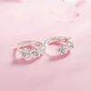 Top Silver Color Needle Earrings for Women's Wedding Fashion High Quality Jewelry Crystal Zirconia Flower Cute Stud