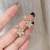 Exquisite Glittering Crystal Flowers Dangle Earrings for Women Korean Fashion Jewelry Wedding Party Girl Jewelry Accessories