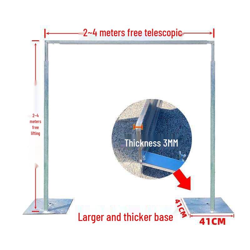 Retractable Wedding Prop Stand with Thickened Base for KT Board and Gauze Curtain 2m x 2m Enlarged Thickened Base
