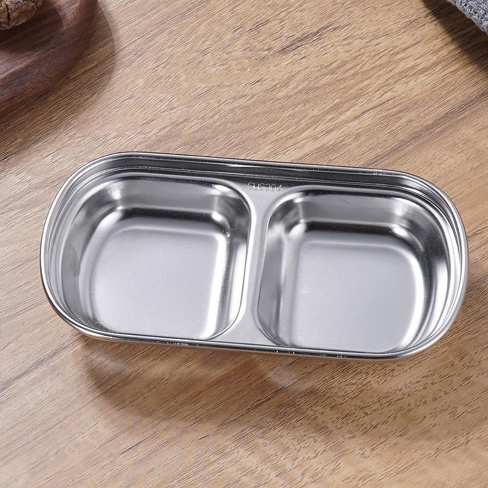 Thickened BBQ Plate 304 Rustless Steel Seasoning Plate Hot Pot Sauce Dish  Hot Pot Dipping Sauce