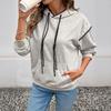 Women's Fashion Casual Solid Color Print Long Sleeve Hooded Hoodies Sweatshirts