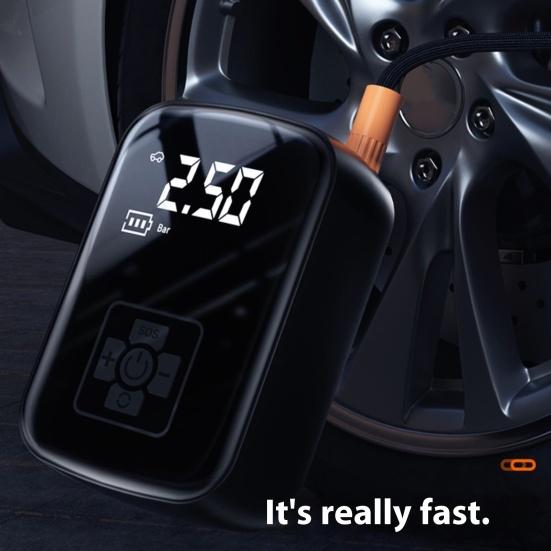 Mini compresor de aer pentru anvelope auto cu lumină LED, reîncărcabil, portabil, electric, pompă de umflat aer pentru anvelope de motocicletă, bicicletă