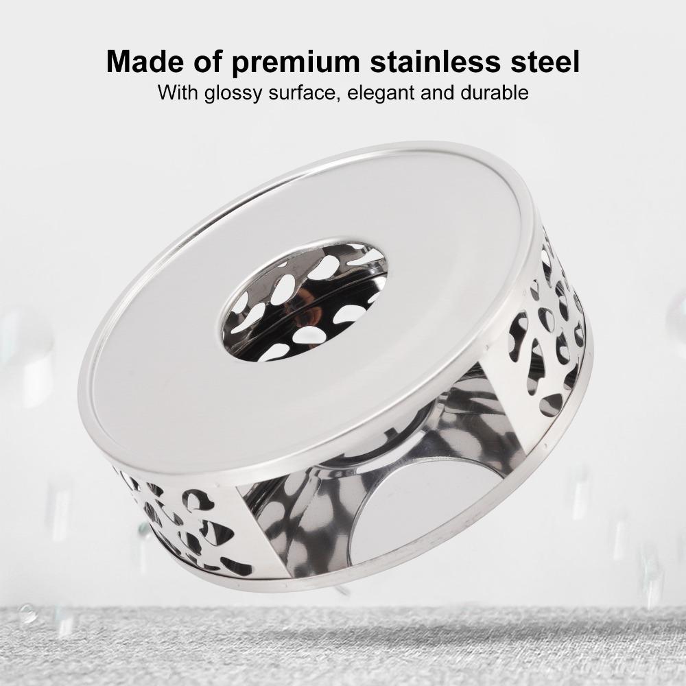 Stainless Steel Teapot Heater Ventilation Hole Hollow Design Tea Warmer Brushed Finish Silver Teapot Warmer Tea Heating