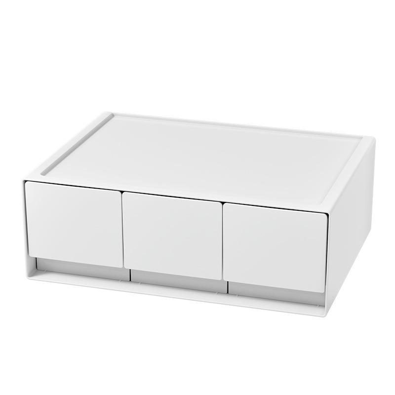 Stohovatelný stolní úložný box na kosmetiku a produkty péče o pleť se zásuvkami k posteli