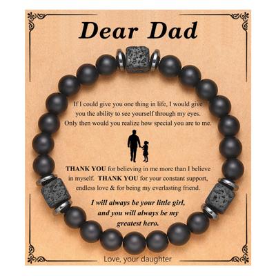 Adjustable Bracelet Matte Natural Stone Bracelet Handcrafted Beads Stretch Bracelet Father's Day Gift for Men