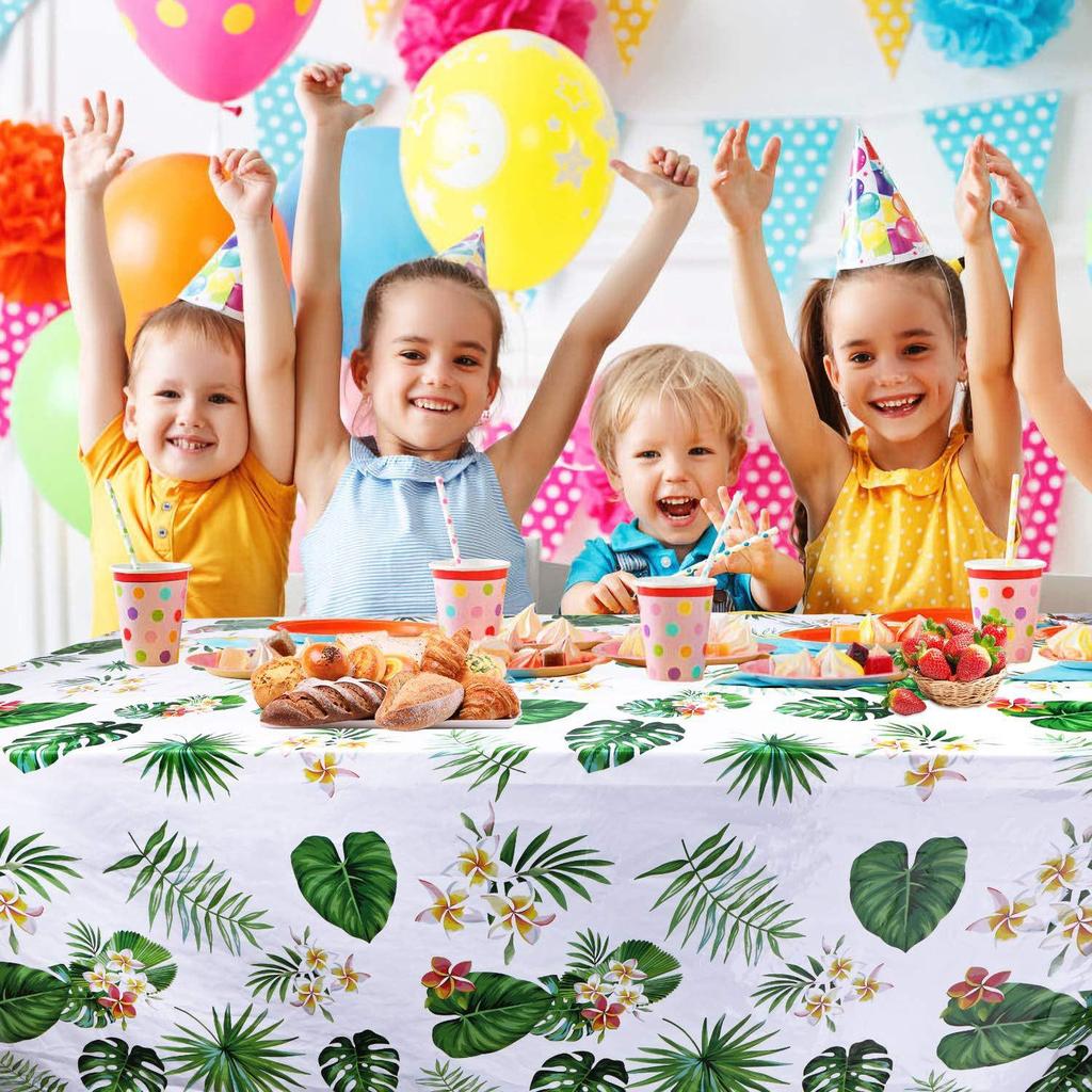 Hawaii Turtle Leaf Pool Party Tablecloth, Summer Birthday Decor