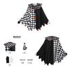 Halloween Fashion Costume With Black White Cloak Made Of Breathable Cotton For Role Play