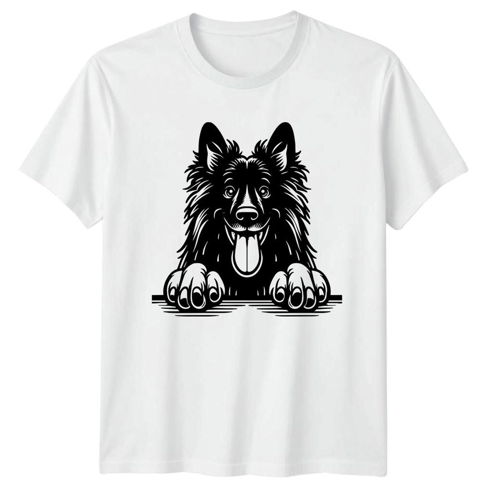 Happy Dog Peeking Dogs Animals Unisexs TShirt Unisexs Graphic Tee S