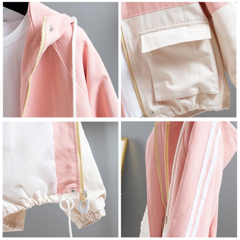 Women Spring Autumn Fashion Trench Coat Windbreaker Hooded Coat Temperament Elegant Jacket Top Loose Outwear