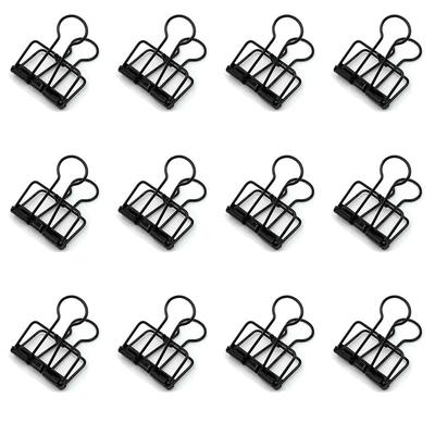 10Pcs Mini Paper Clip Black Sliver Binder Clips Page Holder Office Study Binder Clips Photo Clamp Office School Desk Organizer